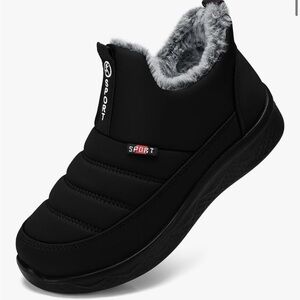 SHIBEVER Womens Winter Snow Boots: Women Ankle Booties Warm Fur Lined Waterproof